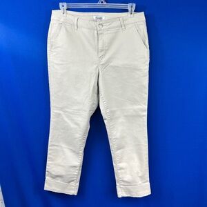 🔥2/$10 |•D. JEANS•| Tan Cropped Capri Stretch Jeans Size 14